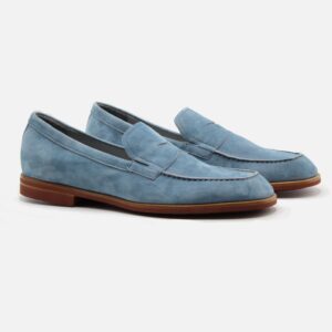 Lancio shoes mocassini uomo 9907 camoscio celeste