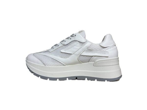 2 Sneakers con zeppa da donna bianco con lacci
