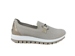 Scarpa Donna Igi&Co in maglia elasticizzata beige slipi-on