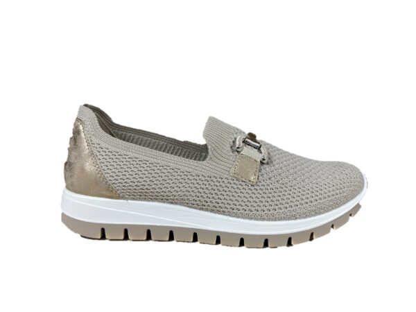 15 Scarpa Donna Igi&Co in maglia elasticizzata beige slipi-on